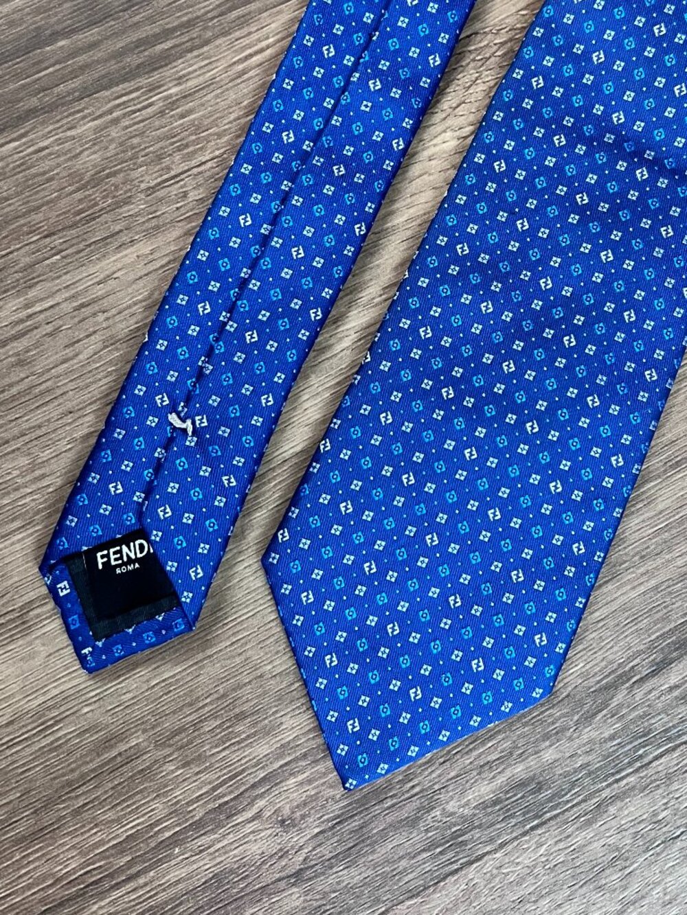 Vintage Fendi Blue Patterned  Tie